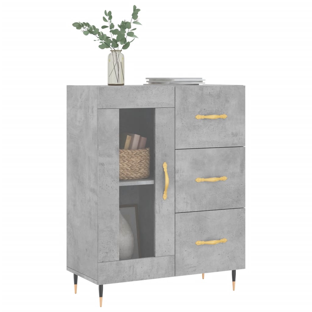 Credenza Grigio Cemento 69,5x34x90 cm in Legno Multistrato - homemem39