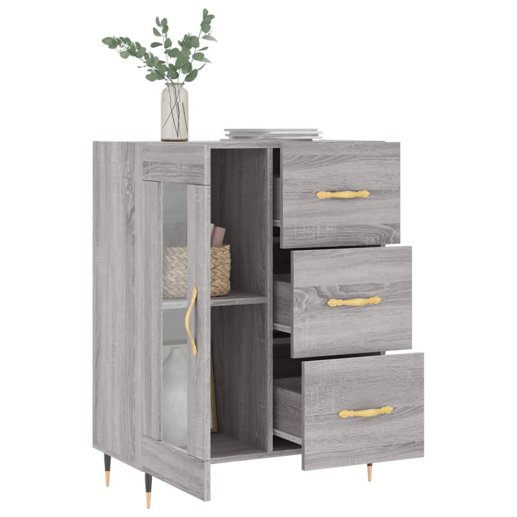 Credenza Grigio Sonoma 69,5x34x90 cm in Legno Multistrato - homemem39