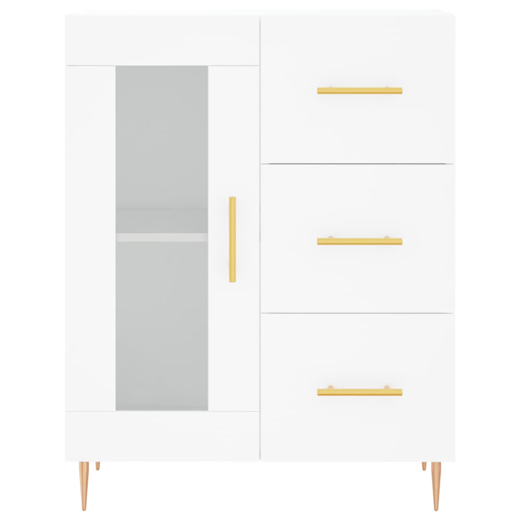 Credenza Bianca 69,5x34x90 cm in Legno Multistrato - homemem39