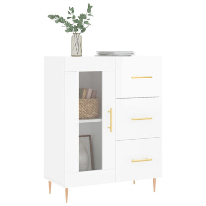 Credenza 69,5x34x90 cm in Legno Multistrato Bianco Lucido - homemem39