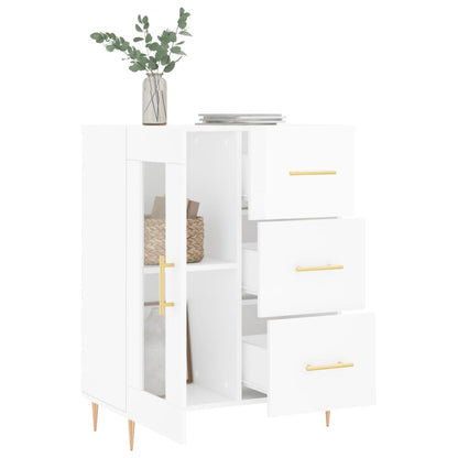 Credenza 69,5x34x90 cm in Legno Multistrato Bianco Lucido - homemem39