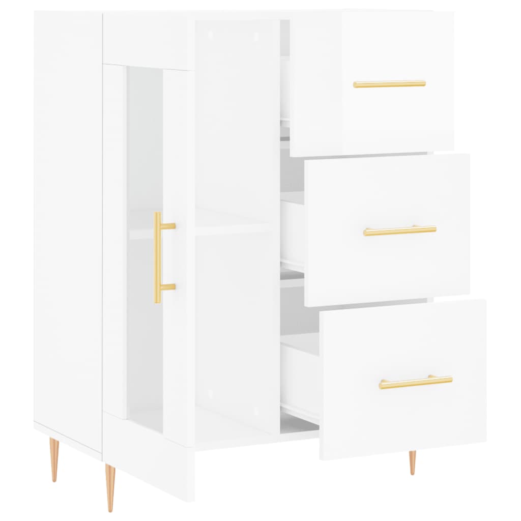 Credenza 69,5x34x90 cm in Legno Multistrato Bianco Lucido - homemem39