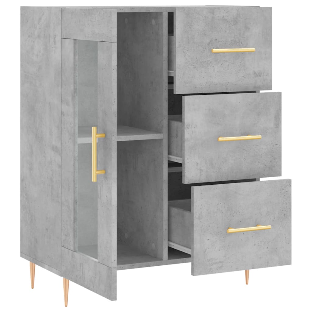 Credenza Grigio Cemento 69,5x34x90 cm in Legno Multistrato - homemem39