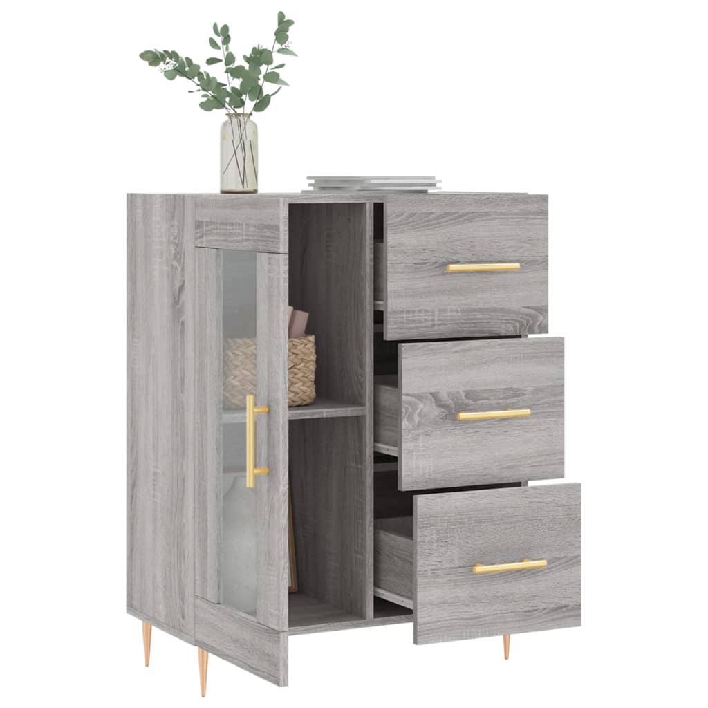 Credenza Grigio Sonoma 69,5x34x90 cm in Legno Multistrato - homemem39