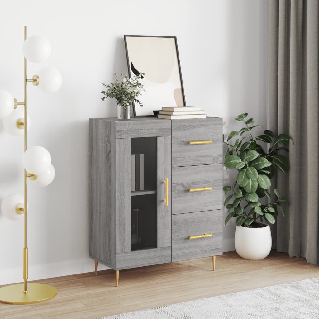 Credenza Grigio Sonoma 69,5x34x90 cm in Legno Multistrato - homemem39