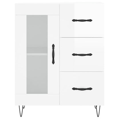 Credenza 69,5x34x90 cm in Legno Multistrato Bianco Lucido - homemem39