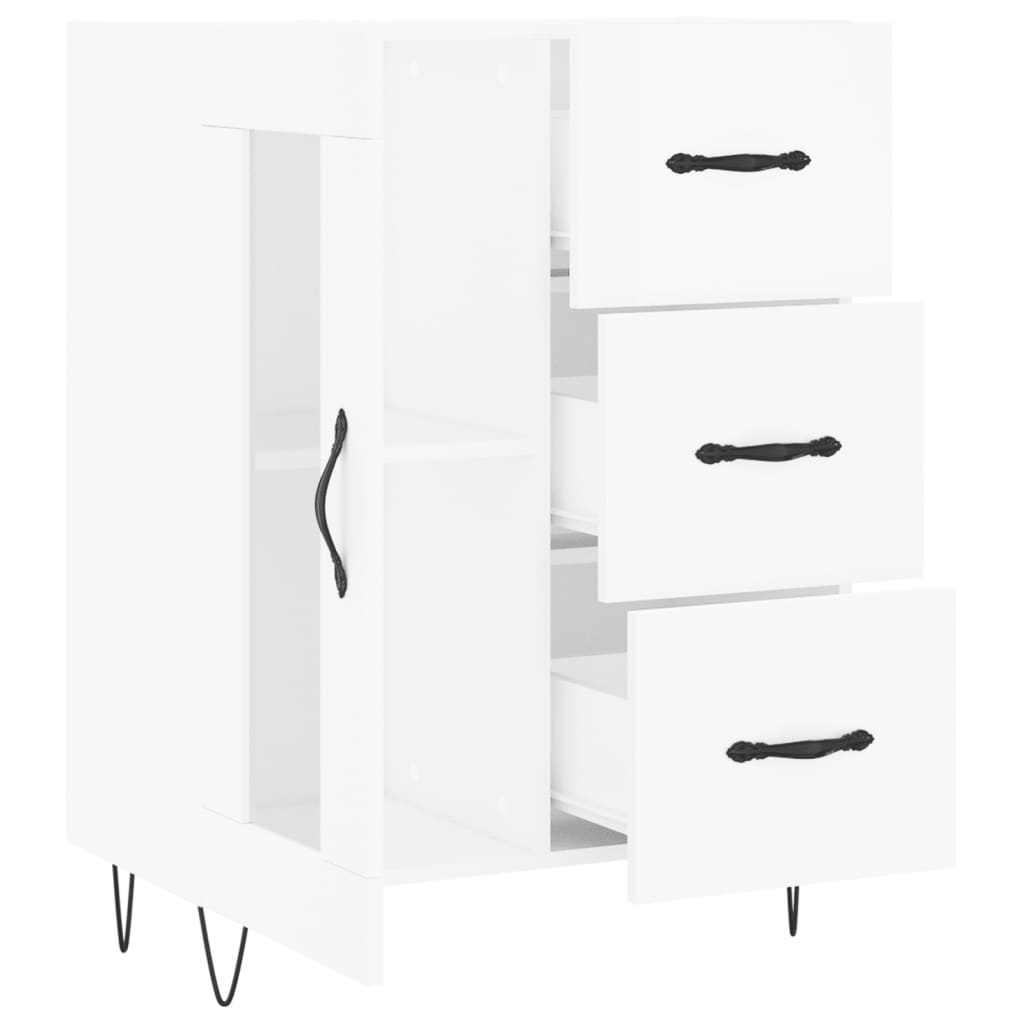 Credenza 69,5x34x90 cm in Legno Multistrato Bianco Lucido - homemem39