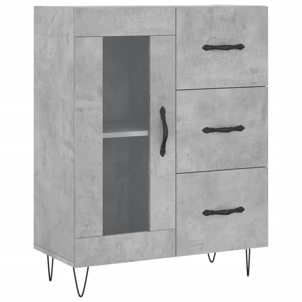 Credenza Grigio Cemento 69,5x34x90 cm in Legno Multistrato - homemem39