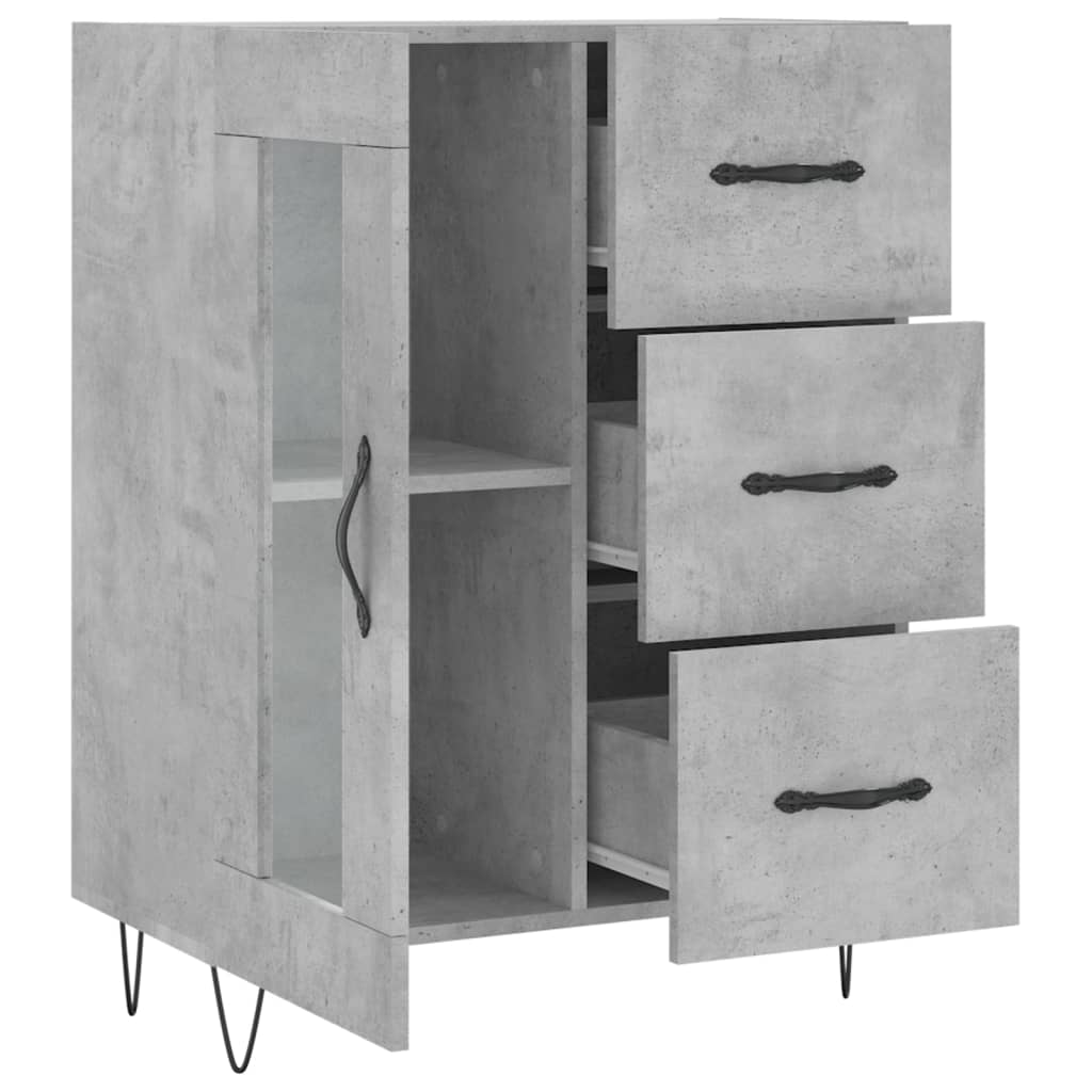 Credenza Grigio Cemento 69,5x34x90 cm in Legno Multistrato - homemem39