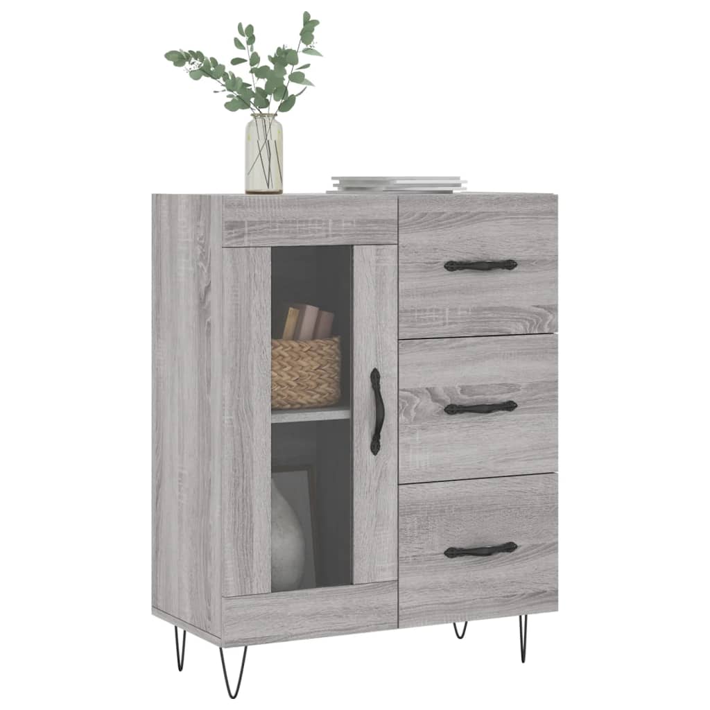 Credenza Grigio Sonoma 69,5x34x90 cm in Legno Multistrato - homemem39