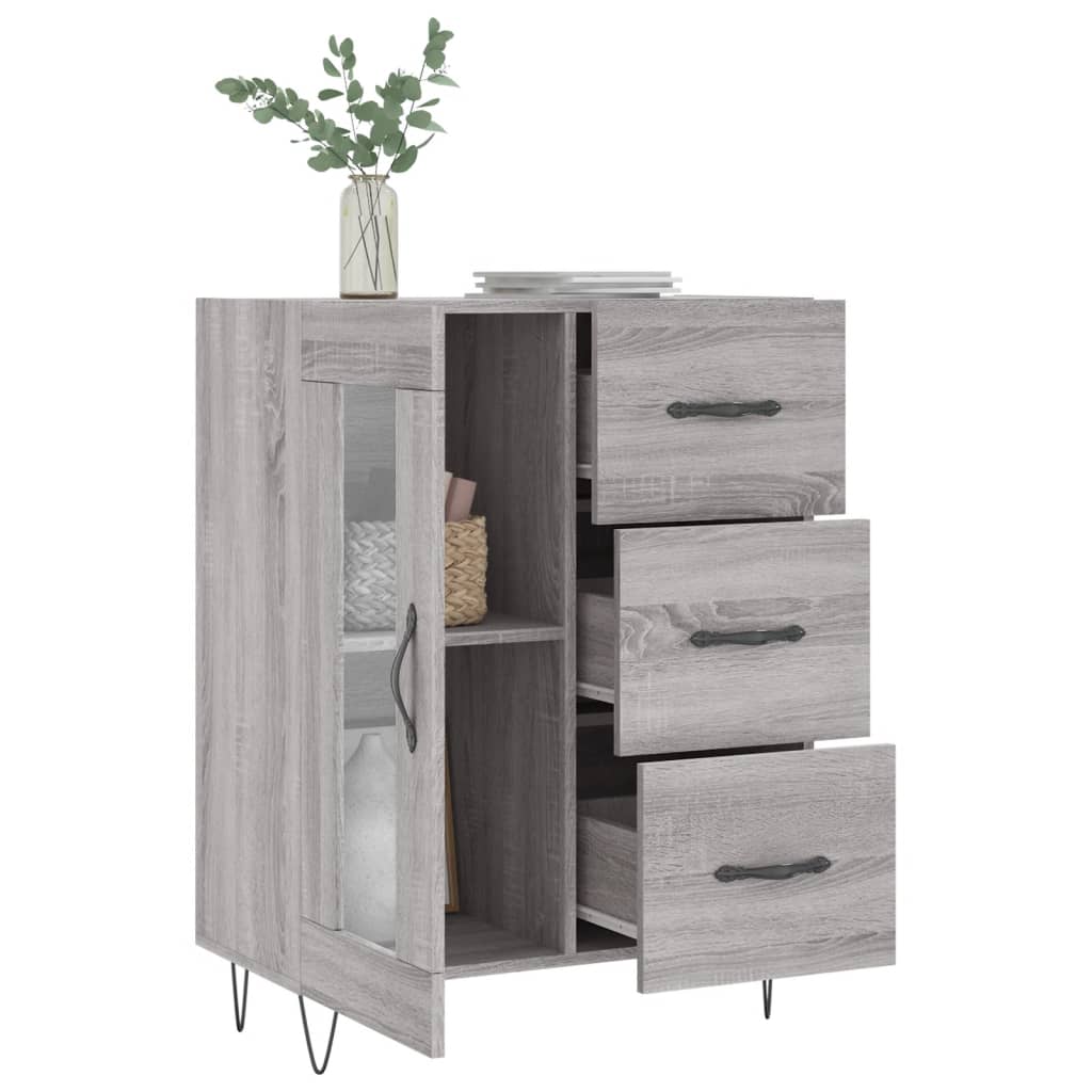 Credenza Grigio Sonoma 69,5x34x90 cm in Legno Multistrato - homemem39