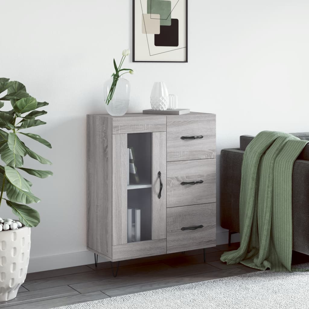 Credenza Grigio Sonoma 69,5x34x90 cm in Legno Multistrato - homemem39