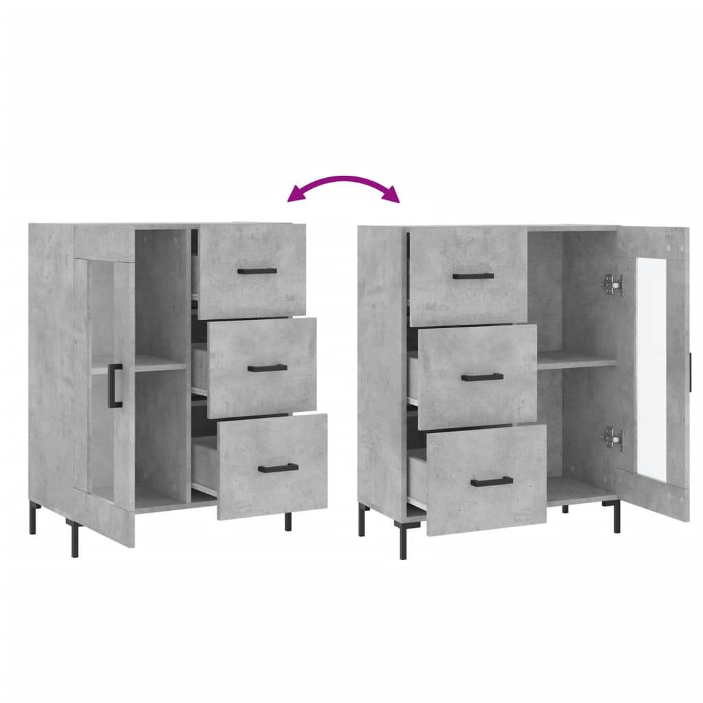 Credenza Grigio Cemento 69,5x34x90 cm in Legno Multistrato - homemem39