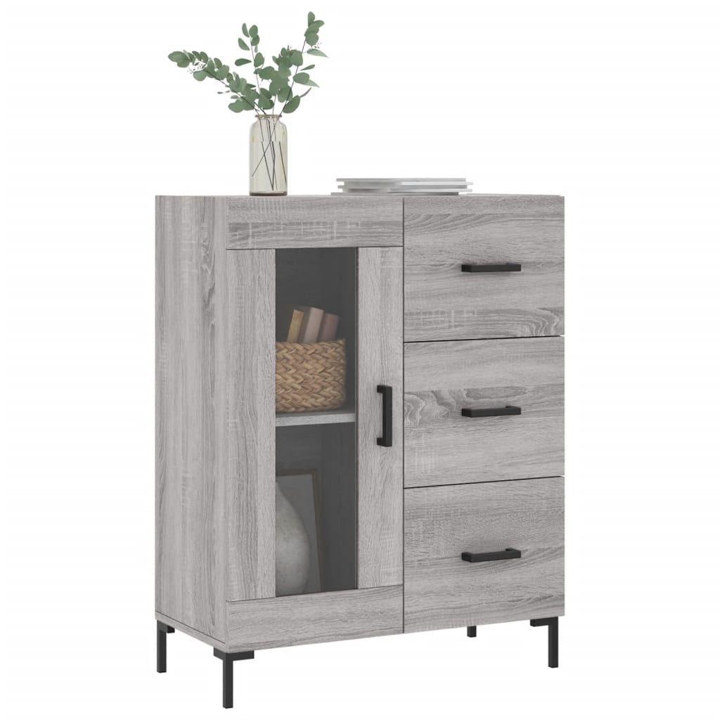 Credenza Grigio Sonoma 69,5x34x90 cm in Legno Multistrato - homemem39