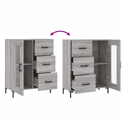 Credenza Grigio Sonoma 69,5x34x90 cm in Legno Multistrato - homemem39