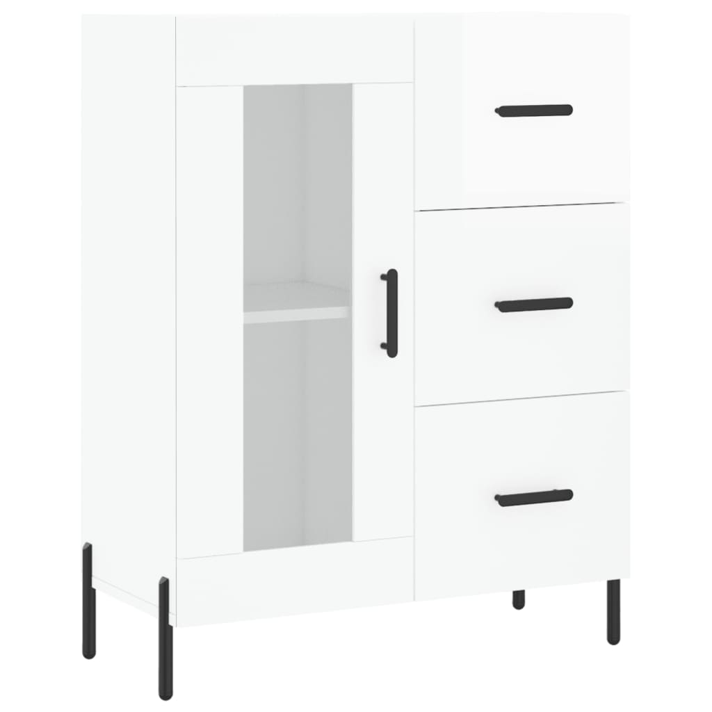 Credenza 69,5x34x90 cm in Legno Multistrato Bianco Lucido - homemem39