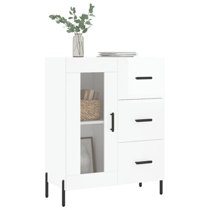 Credenza 69,5x34x90 cm in Legno Multistrato Bianco Lucido - homemem39