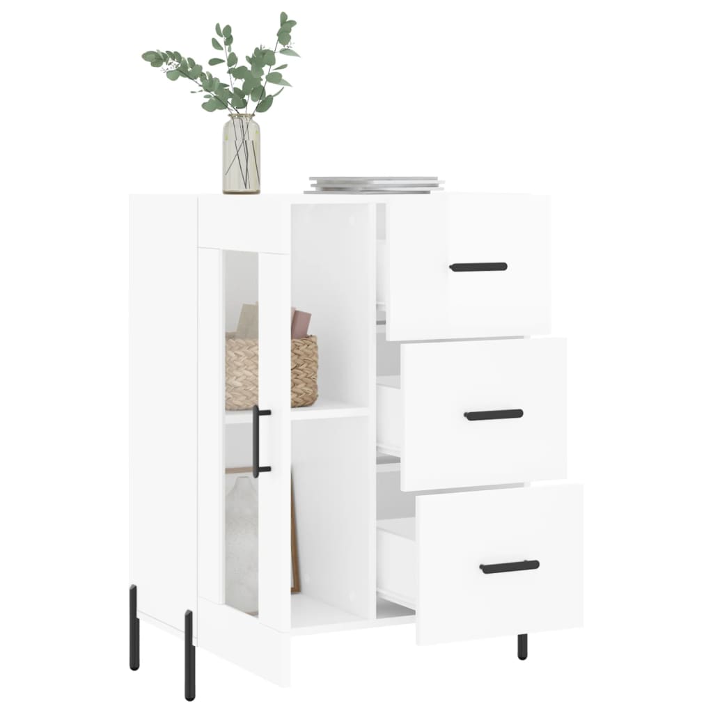 Credenza 69,5x34x90 cm in Legno Multistrato Bianco Lucido - homemem39