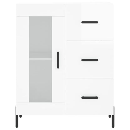 Credenza 69,5x34x90 cm in Legno Multistrato Bianco Lucido - homemem39