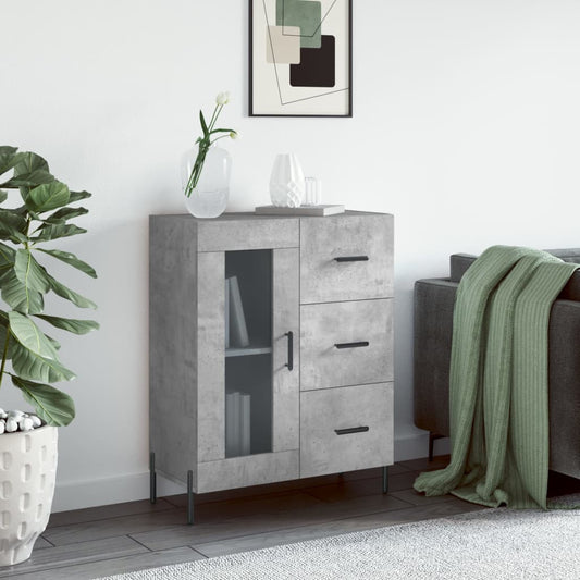 Credenza Grigio Cemento 69,5x34x90 cm in Legno Multistrato - homemem39