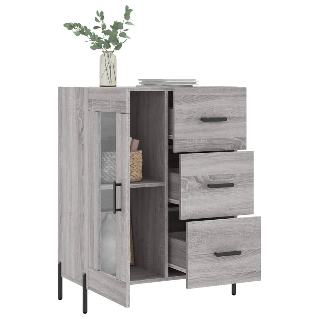 Credenza Grigio Sonoma 69,5x34x90 cm in Legno Multistrato - homemem39