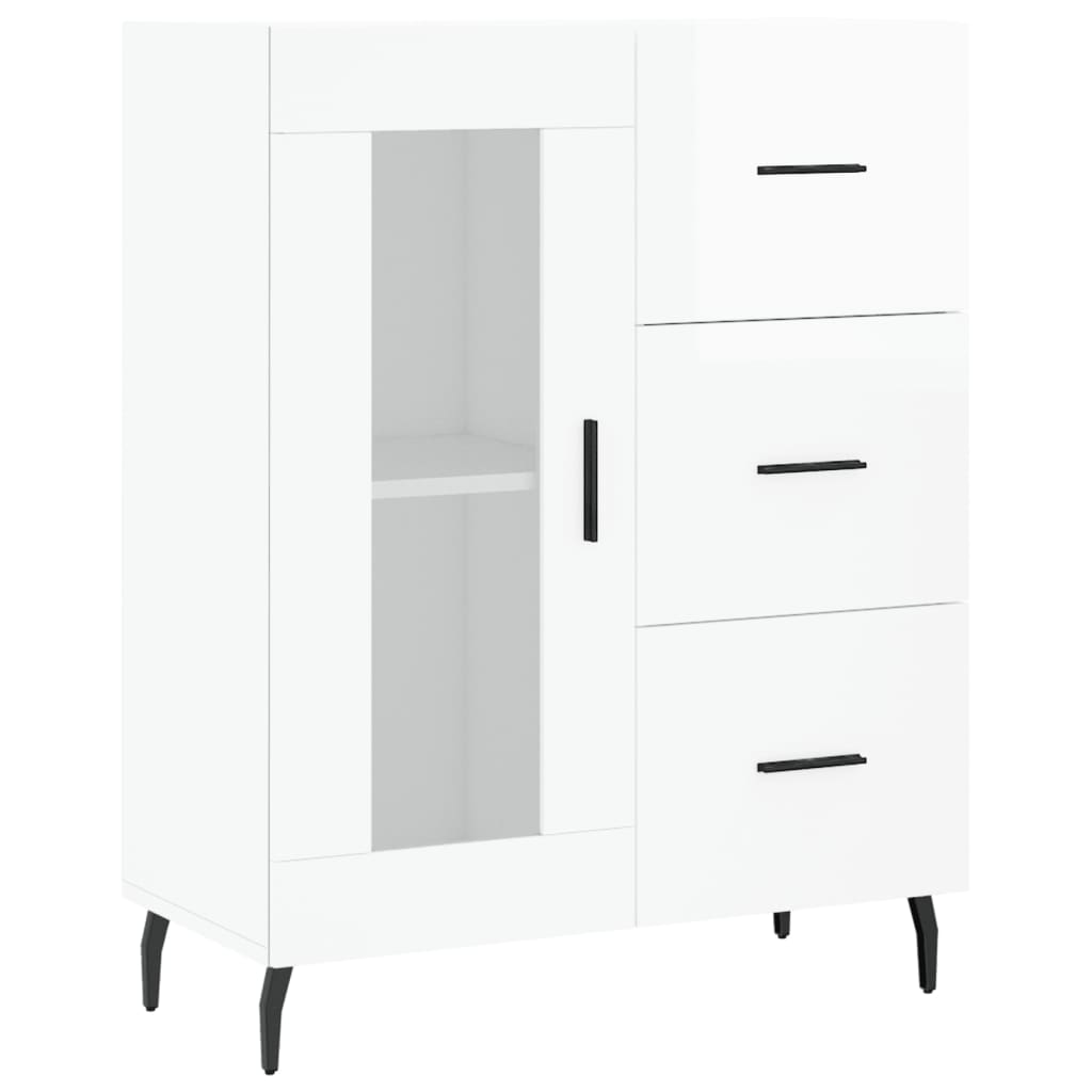 Credenza 69,5x34x90 cm in Legno Multistrato Bianco Lucido - homemem39