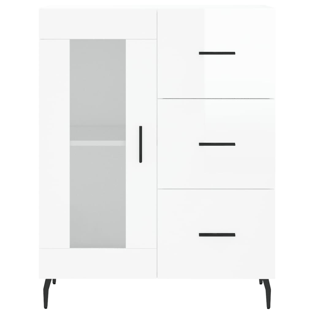 Credenza 69,5x34x90 cm in Legno Multistrato Bianco Lucido - homemem39