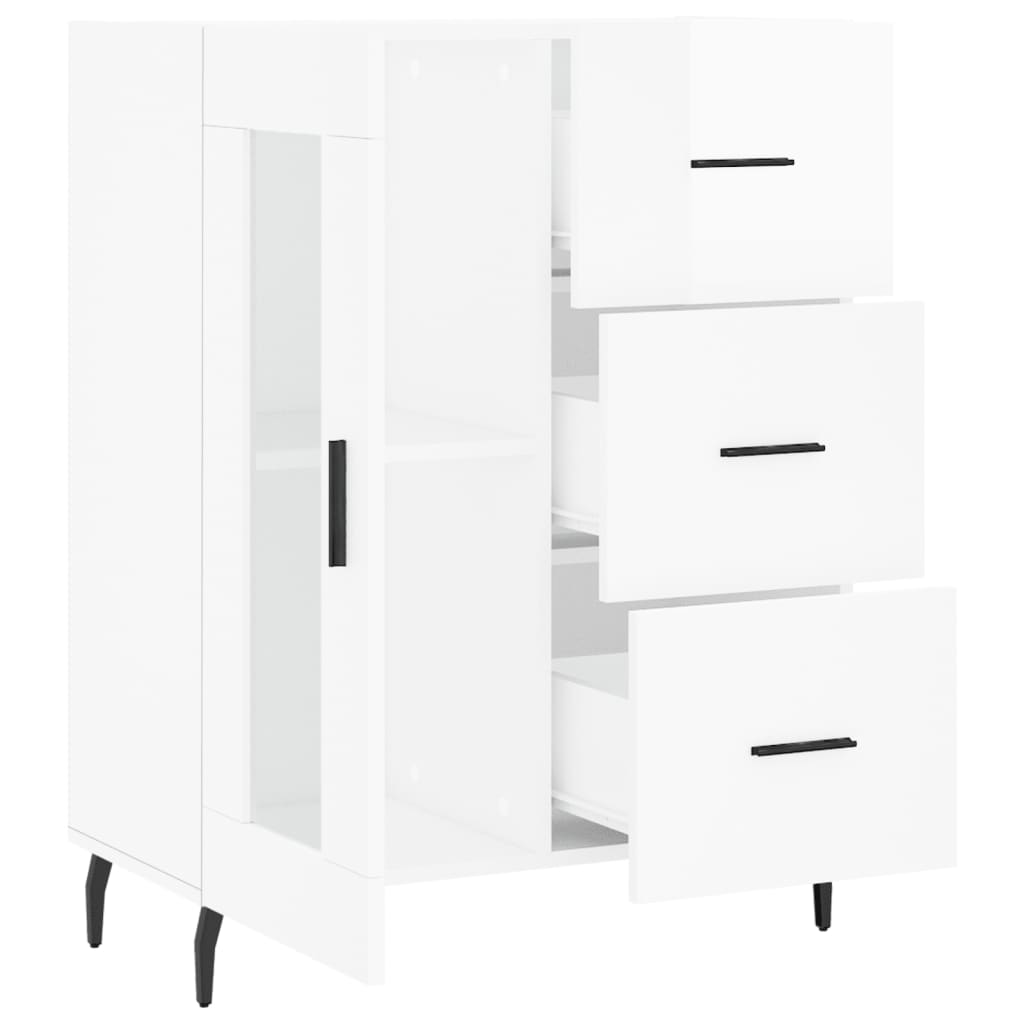 Credenza 69,5x34x90 cm in Legno Multistrato Bianco Lucido - homemem39