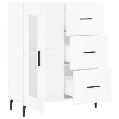 Credenza 69,5x34x90 cm in Legno Multistrato Bianco Lucido - homemem39