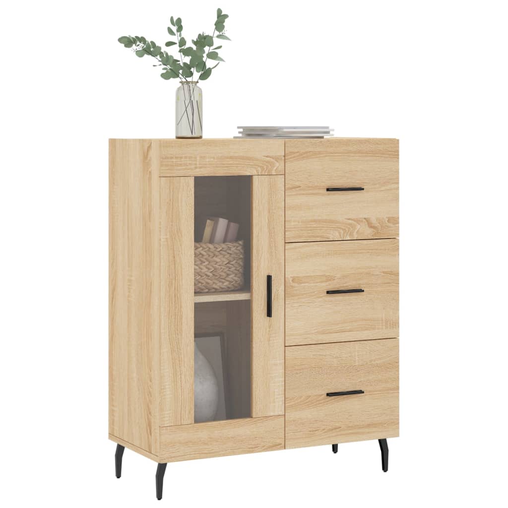 Credenza Rovere Sonoma 69,5x34x90 cm in Legno Multistrato - homemem39