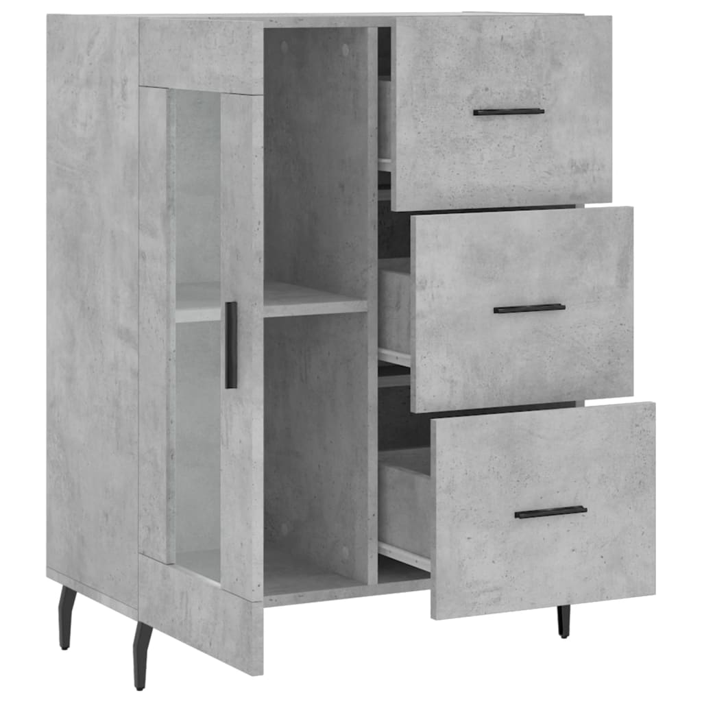 Credenza Grigio Cemento 69,5x34x90 cm in Legno Multistrato - homemem39