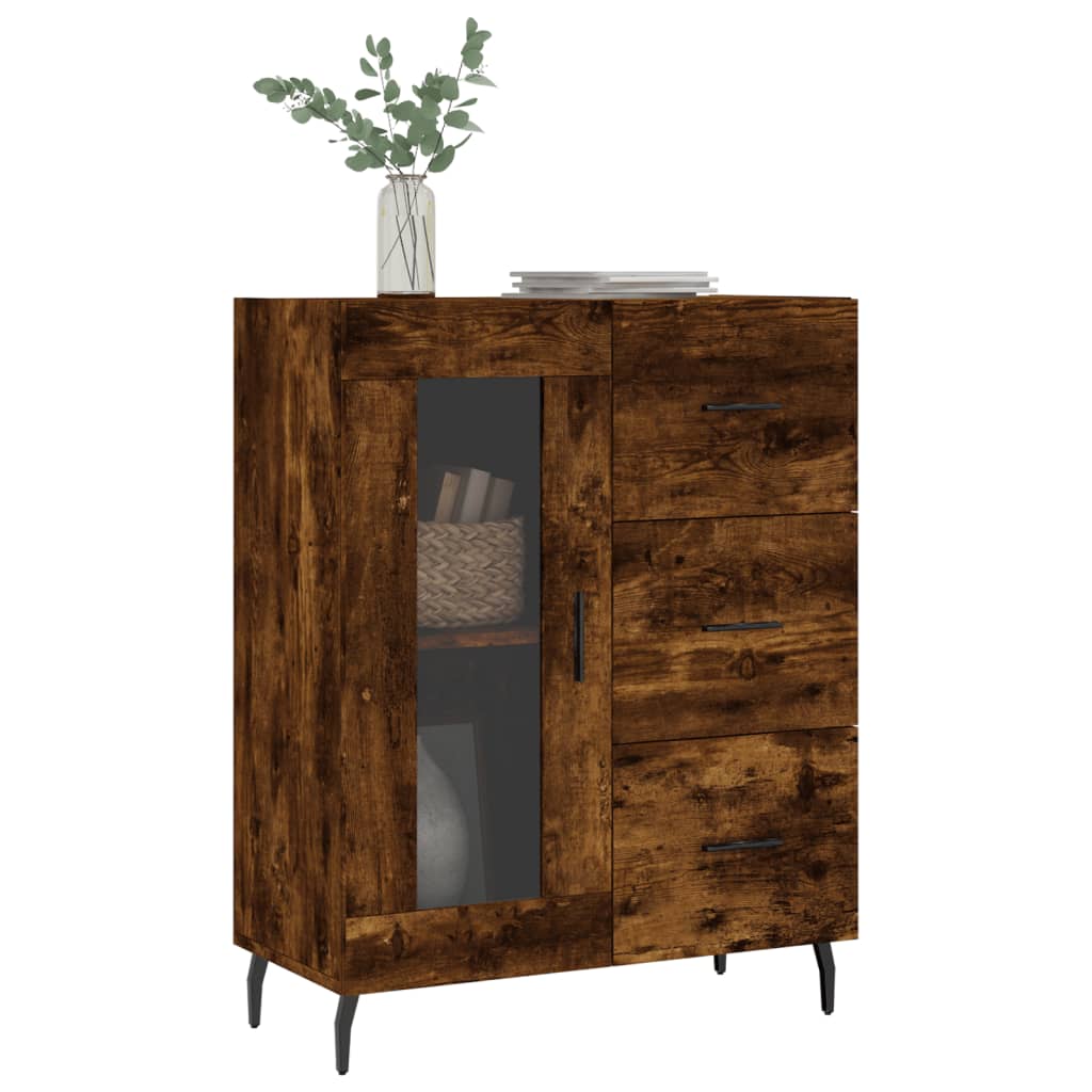 Credenza Rovere Fumo 69,5x34x90 cm in Legno Multistrato - homemem39