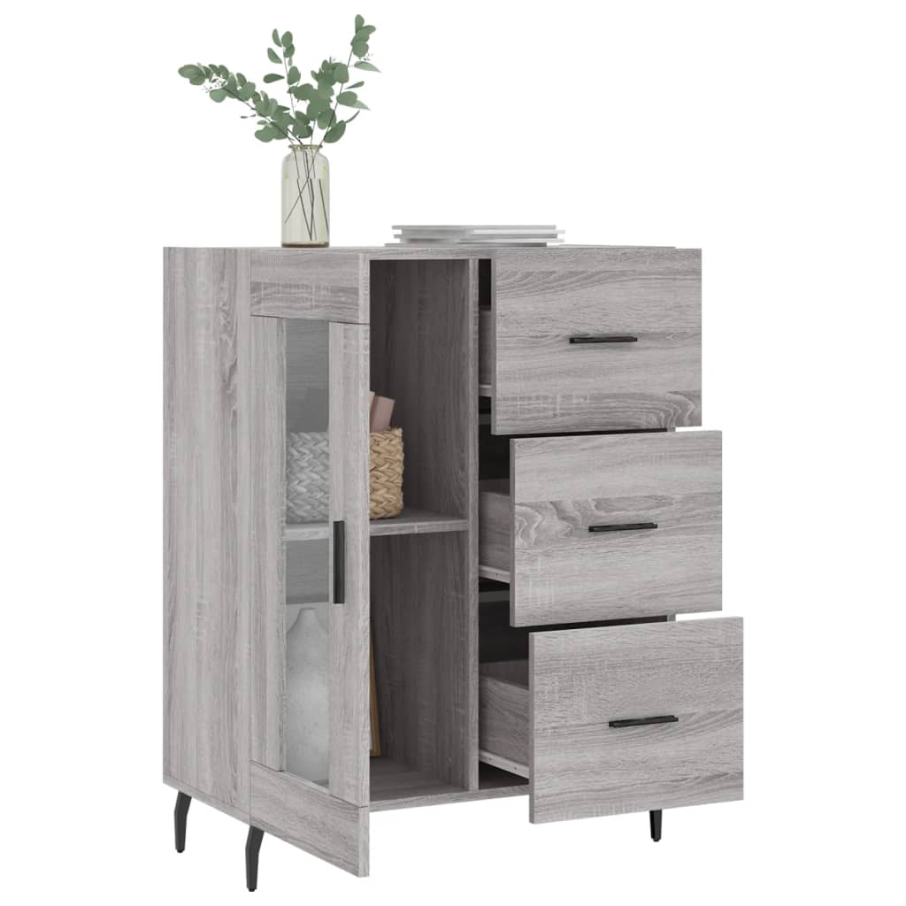 Credenza Grigio Sonoma 69,5x34x90 cm in Legno Multistrato - homemem39