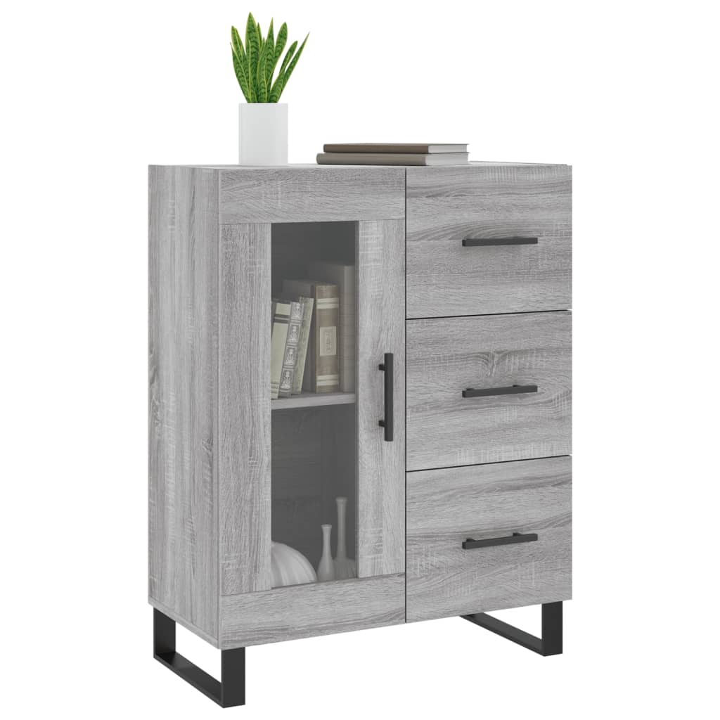 Credenza Grigio Sonoma 69,5x34x90 cm in Legno Multistrato - homemem39