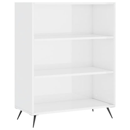 Libreria Bianco Lucido 69,5x32,5x90 cm in Legno Multistrato - homemem39