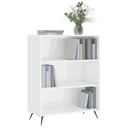 Libreria Bianco Lucido 69,5x32,5x90 cm in Legno Multistrato - homemem39