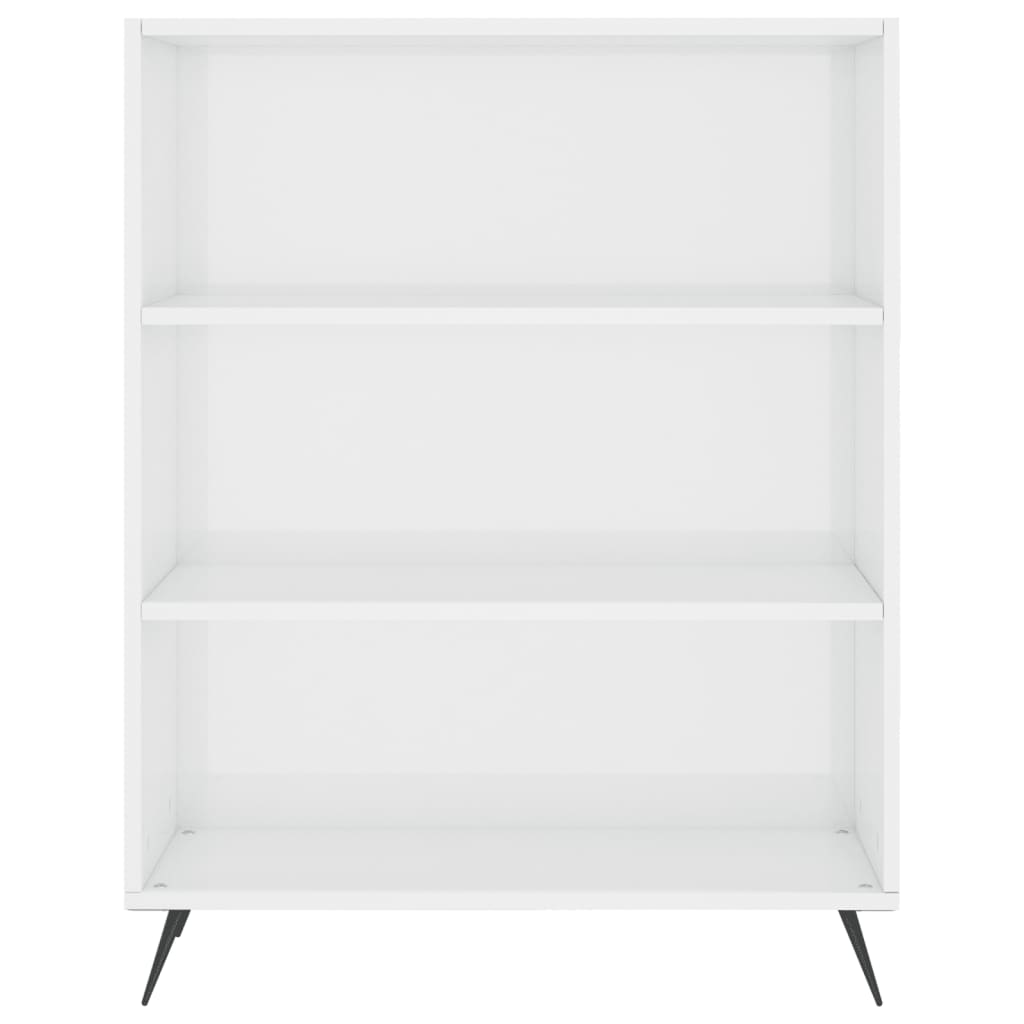 Libreria Bianco Lucido 69,5x32,5x90 cm in Legno Multistrato - homemem39