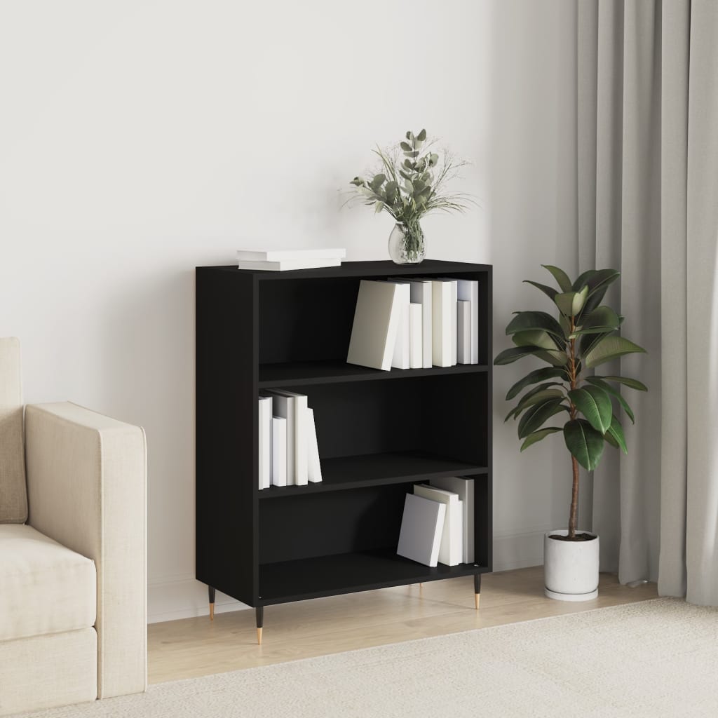 Libreria Nera 69,5x32,5x90 cm in Legno Multistrato - homemem39