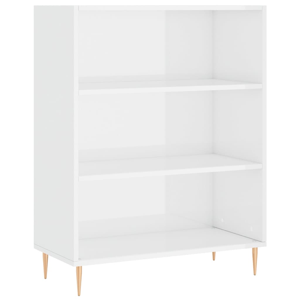 Libreria Bianco Lucido 69,5x32,5x90 cm in Legno Multistrato - homemem39