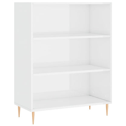 Libreria Bianco Lucido 69,5x32,5x90 cm in Legno Multistrato - homemem39