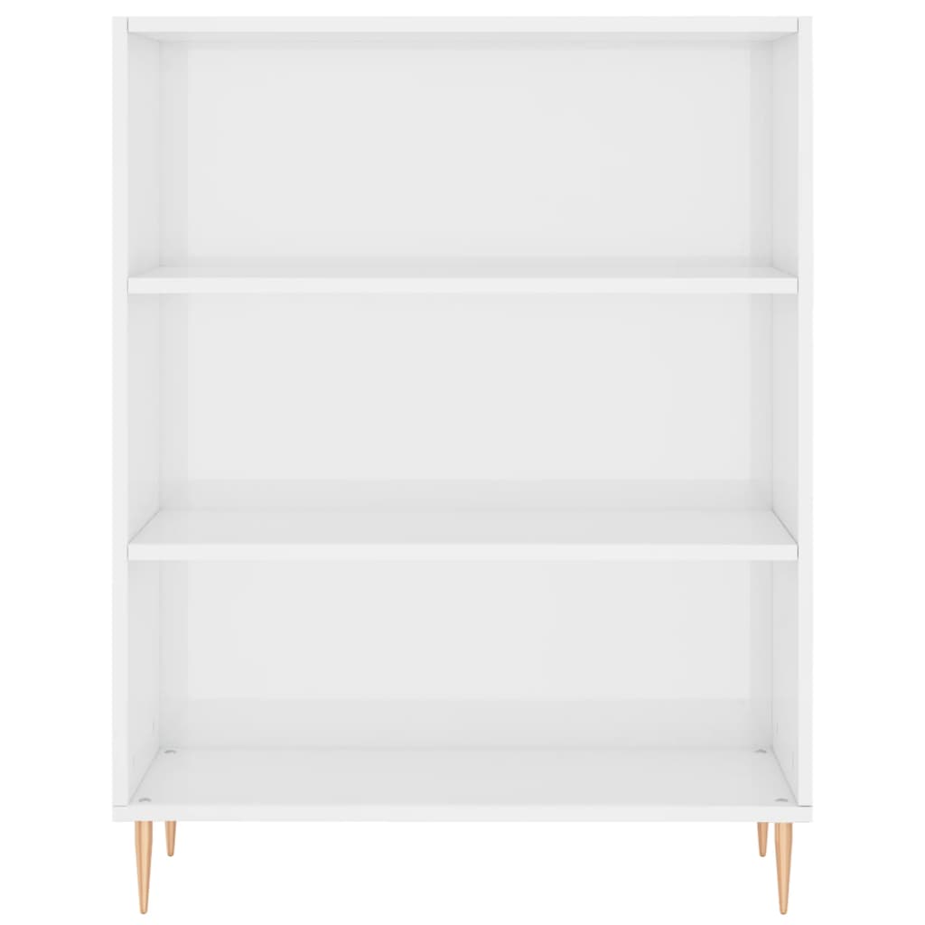 Libreria Bianco Lucido 69,5x32,5x90 cm in Legno Multistrato - homemem39