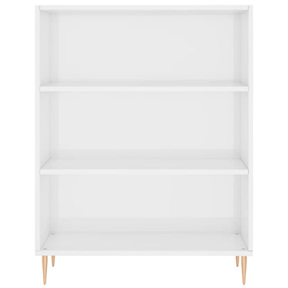 Libreria Bianco Lucido 69,5x32,5x90 cm in Legno Multistrato - homemem39