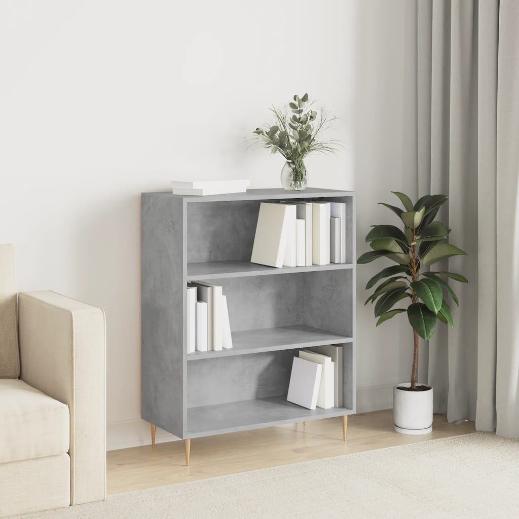 Libreria Grigio Cemento 69,5x32,5x90 cm in Legno Multistrato - homemem39