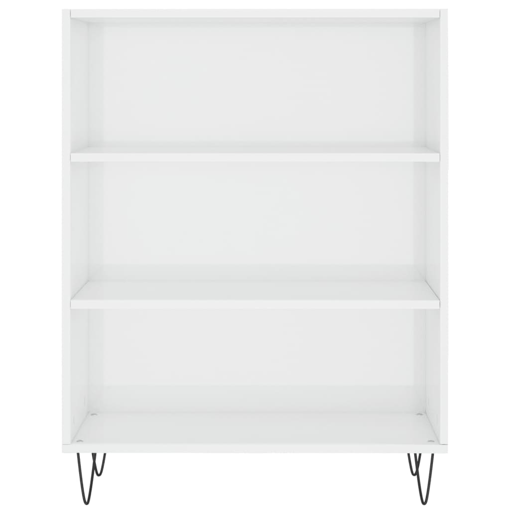 Libreria Bianco Lucido 69,5x32,5x90 cm in Legno Multistrato - homemem39