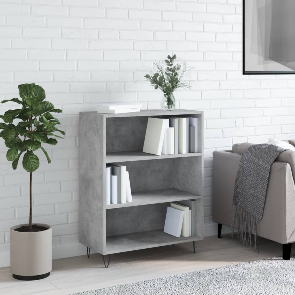 Libreria Grigio Cemento 69,5x32,5x90 cm in Legno Multistrato - homemem39