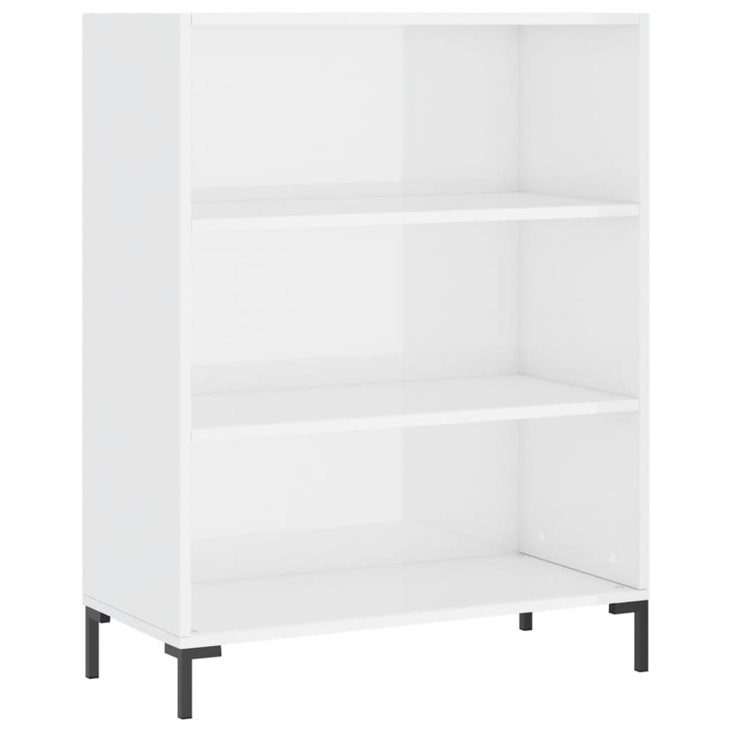 Libreria Bianco Lucido 69,5x32,5x90 cm in Legno Multistrato - homemem39