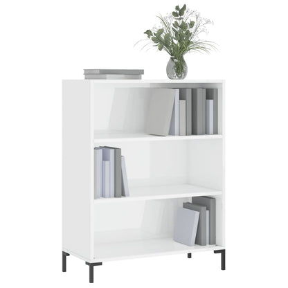 Libreria Bianco Lucido 69,5x32,5x90 cm in Legno Multistrato - homemem39