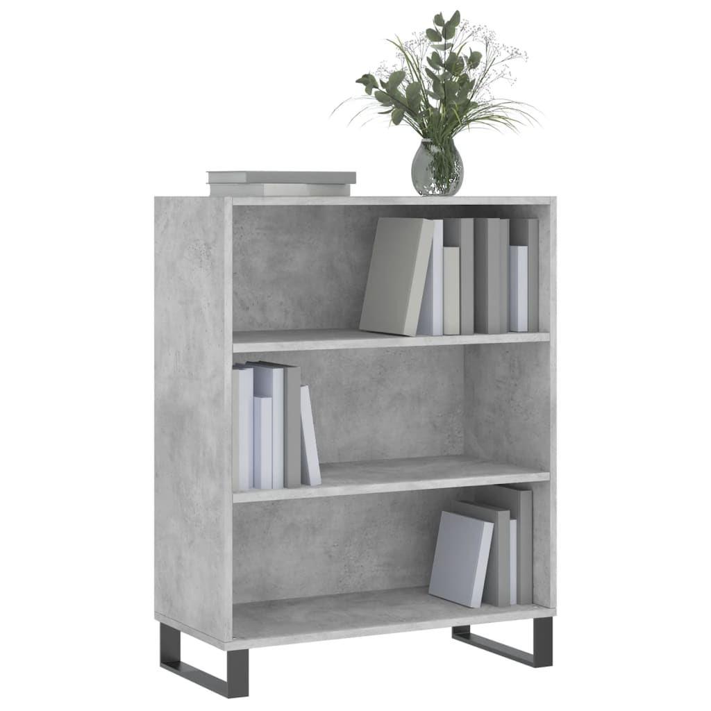 Scaffale Grigio Cemento 69,5x32,5x90 cm in Legno Multistrato - homemem39