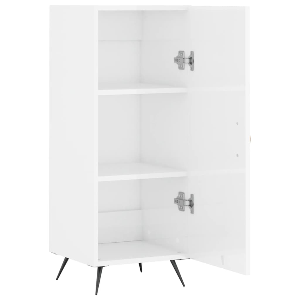 Credenza Bianco Lucido 34,5x34x90 cm in Legno Multistrato - homemem39