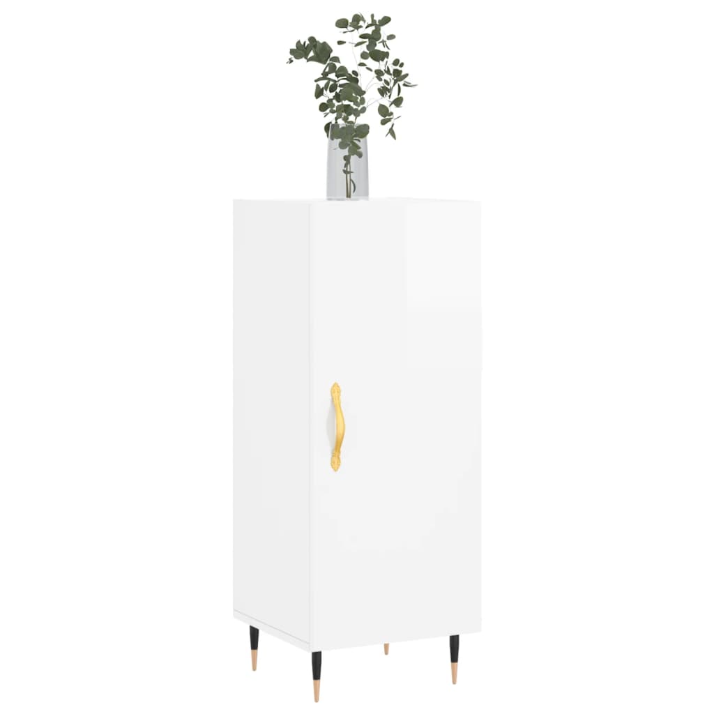 Credenza Bianco Lucido 34,5x34x90 cm in Legno Multistrato - homemem39